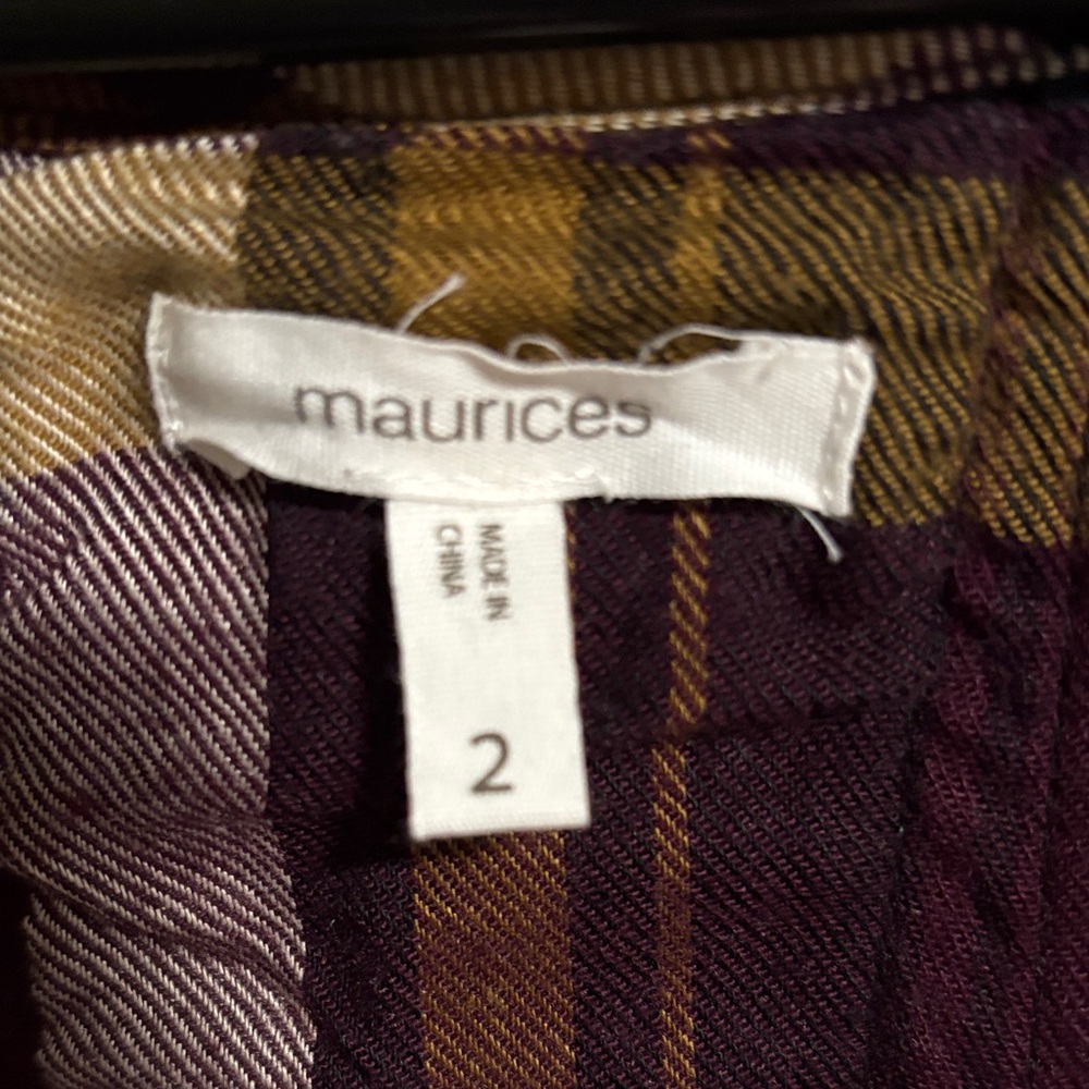 Maurices Gray Heathered Long-Sleeve Tunic with Plaid Hem - Picture 3 of 7